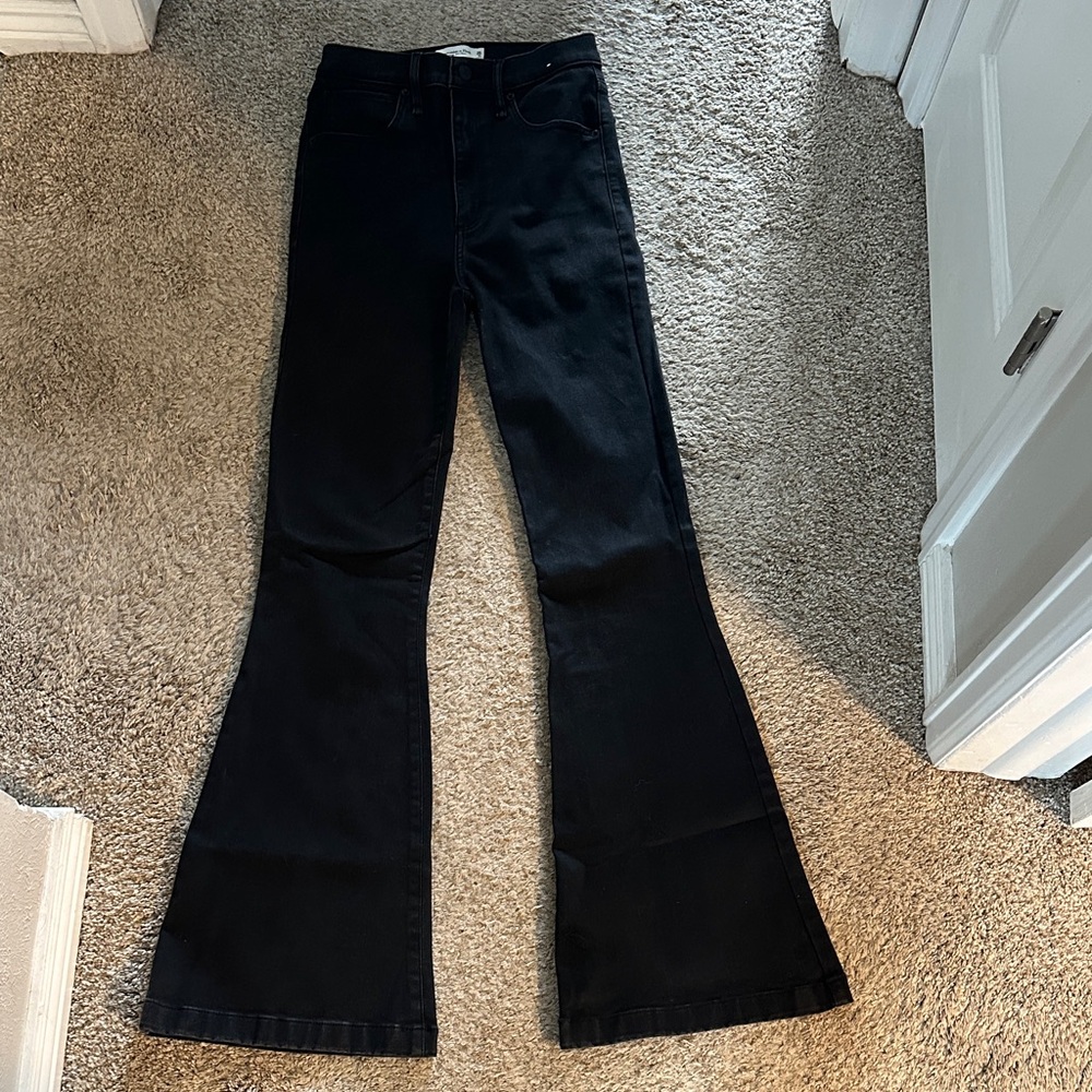 Abercrombie & Fitch Black High-Rise Flare Jeans